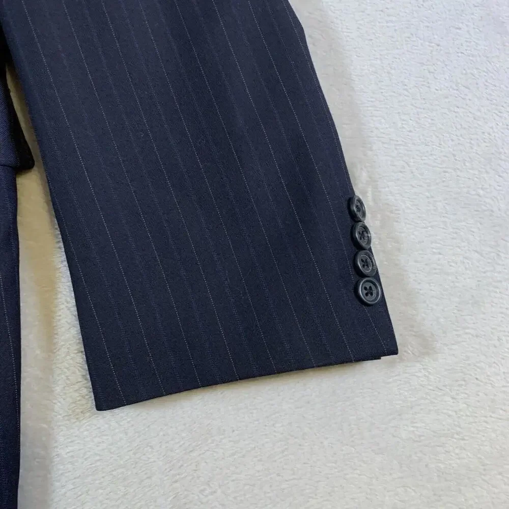 Burberry London Blazer Men's Sport Coat Size 44L Blue 100% Wool Formal Business‎